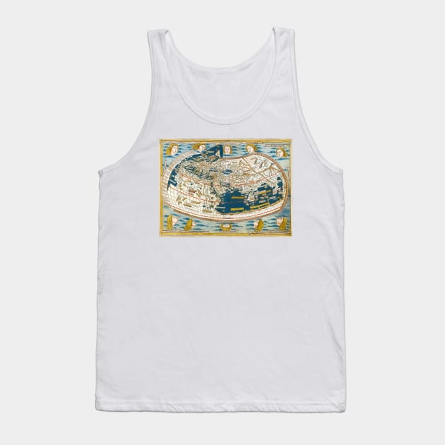 Ulm Ptolemy map of the world from 1482 Tank Top by MiRaFoto